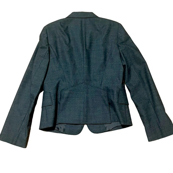 Akris Punto Charcoal Gray Three-Button Wool Blazer Women's Size 10 - Picture 6 of 15